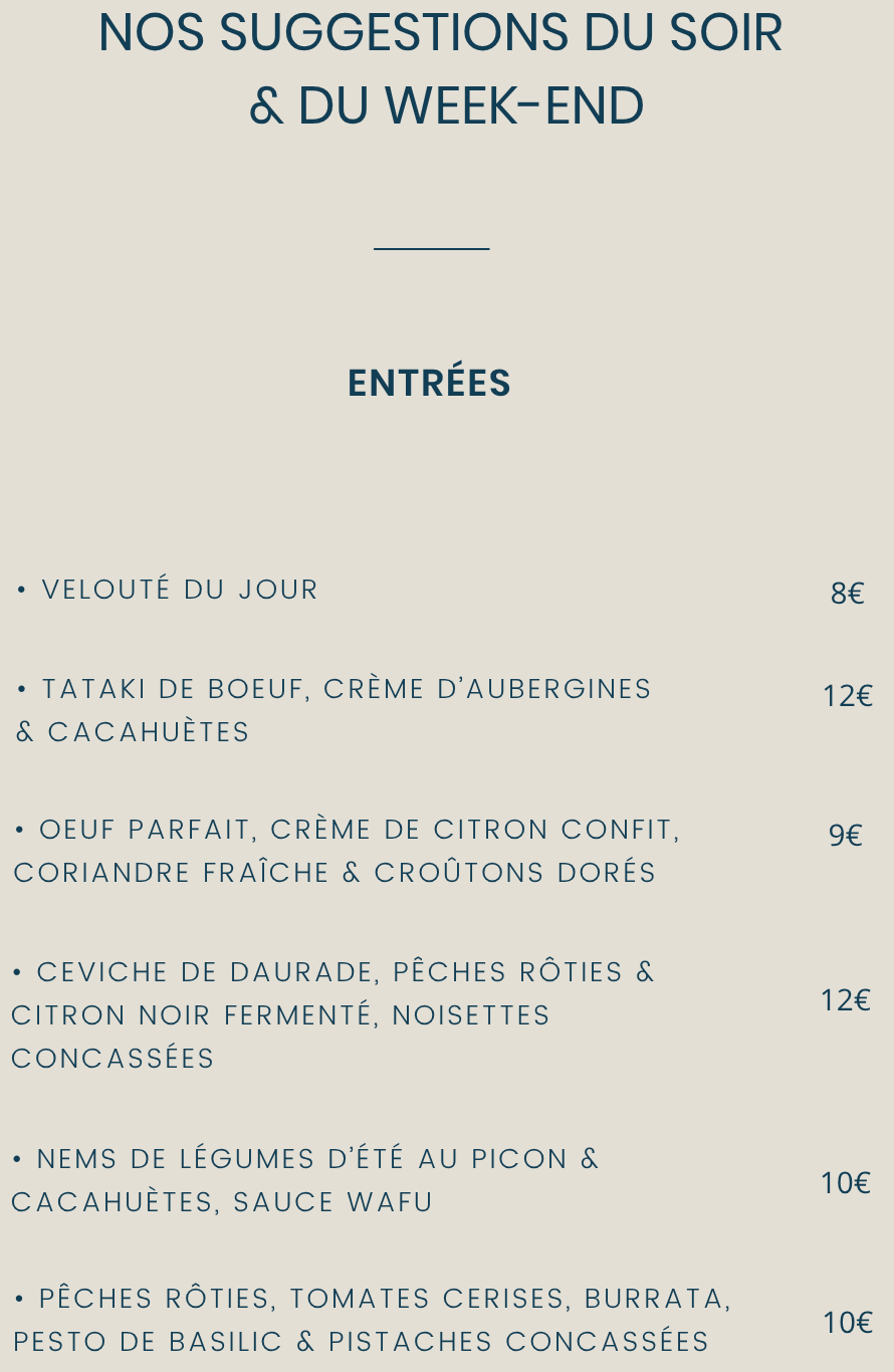 Menue de noêl