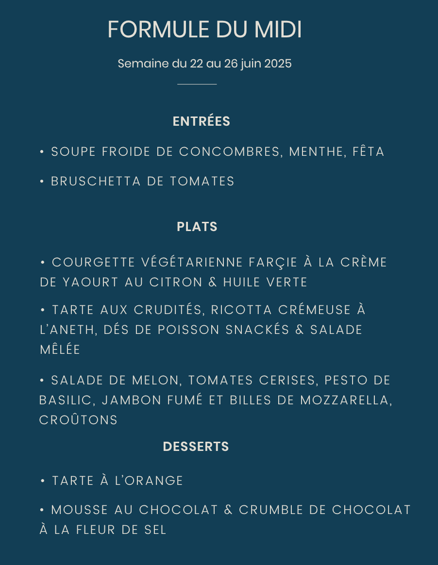 Menu de la semaine LPF